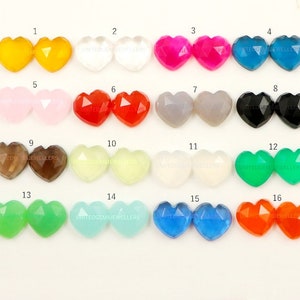 Gemengde edelsteen 6 mm tot 20 mm hartvorm snijwerk roos gesneden één zijde geblokt platte onderkant hart edelsteen losse edelsteen sieraden maken steen