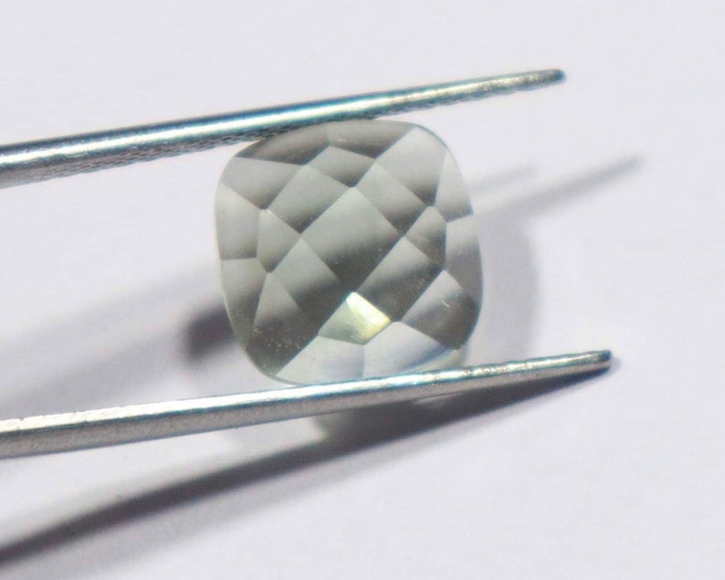 6 mm To 20 mm Green Amethyst Cushion Shape One Side Checker Cut Flat Bottom Jewelry Making Handmade Gemstones Rose Cut Cushion All Sizes