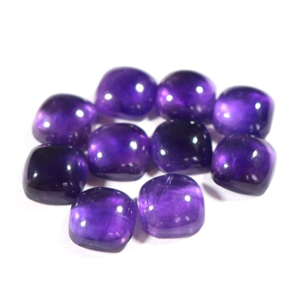 Cabochon d'améthyste africaine de 3 mm à 20 mm et de 6 x 4 mm à 25 x 18 mm pour la fabrication de bijoux à fond plat et améthyste naturelle
