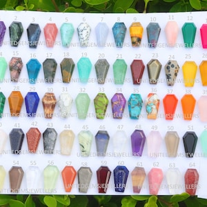 1 Pair Coffin Gemstone Natural Gemstone Coffin Gemstone 17X10 mm Coffin Tablet Cut Flat Bottom Mix Gemstone Coffin Jewelry Making