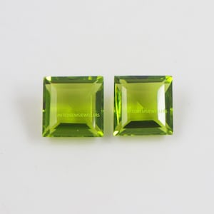 Peridot Gemstone Square Cut Normal Cut Gemstone 10X10 mm Square Cut Peridot Quartz Jewelry Making Loose Gemstone Peridot