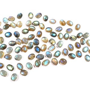 Oval Labradorite Cabochon: Multi Fire Loose Gemstone (6x4 to 20x15 mm) image 2