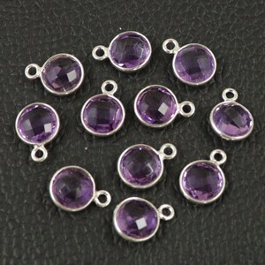 Amethyst Sterling Silver Connector: Round Briolette Jewelry Bail