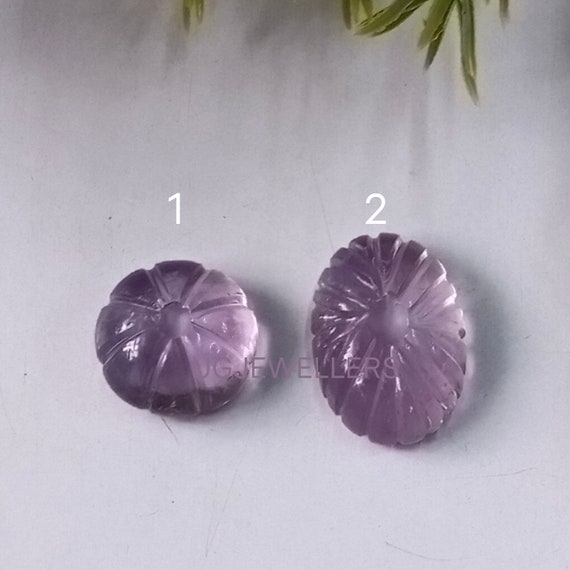 Handmade Amethyst Muskmelon Carving: Gemstone Jewelry Making (16-22mm)