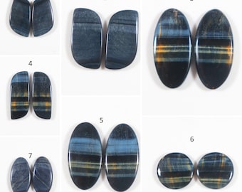 Picasso Jasper Pair Gemstone Mix Shape Cabochon Smooth Flat Bottom Jewelry Making Loose Gemstone Natural Picasso Jasper Gemstone