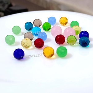 Perles de pierres précieuses rondes à facettes : Boule de pierres précieuses mélangées, 6-16 mm