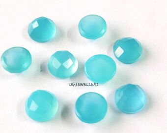Piedras preciosas de Calcedonia de Paraíba: Cabujones de talla rosa de 6-20 mm