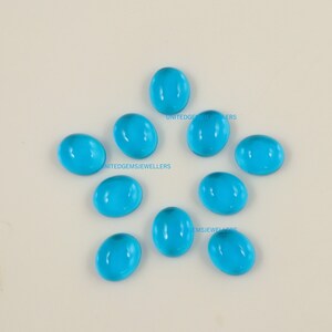 Swiss Blue Topaz Quartz Gemstone Smooth Cabochon Flat Bottom Blue Topaz Loose Gemstone Jewelry Making Gemstone Oval Shape 12X10 mm Oval Cab