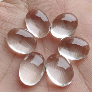 Natural Crystal Quartz Oval Cabochon, Flatback, Tiny High Quality Polished For Jewelry, Calibrated Smooth, Cabochon Supplier, All Size Avail