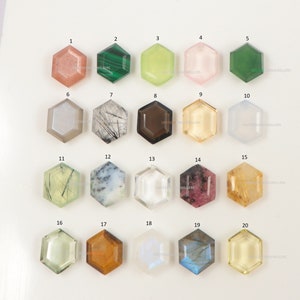 Hexagon 5 Pair Mix Gemstone Natural 14X11 mm Hexagon Shape Both Side Tablet Cut Jewelry Making Loose Gemstones Mix Gemstone Tablet Cut Stone