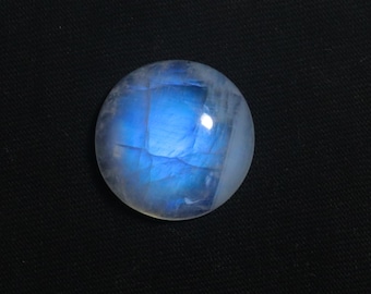 AAA Blue Fire Rainbow Moonstone-cabochon: ronde edelsteen van 20 mm