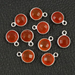 Red Onyx Connector 6 mm To 20X15 mm Sterling Silver Single Bail Round, Cushion, Oval Pear, Single Loop Connector Hand Made Jewelry