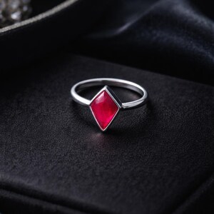 Kite Ruby Chalcedony Ring: Rose Cut Sterling Silver Handmade Jewelry