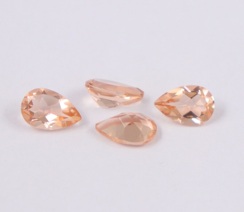12X8 mm Pear Cut 10 Pcs Morganite Quartz Pear Shape Jewelry Making Loose Gemstones Normal Cut Morganite Quartz Loose Gemstone Cut