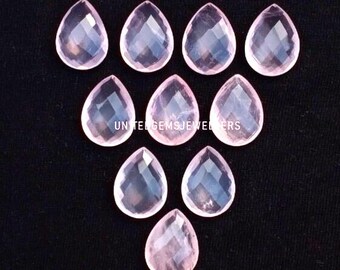 Natural Rose Quartz Briolette: Round, Oval, Pear, Cushion Cut Gemstone