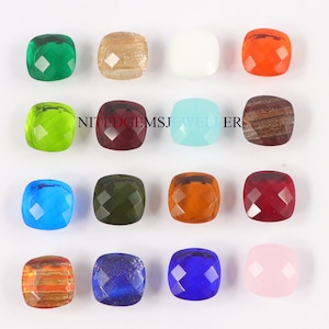1 Pair 10mm To 12 mm Cushion Cut Top Cut Bottom Side Bottom Smooth Natural Semiprecious Gemstone Cushion Cut Gemstone Jewelry Making Stone