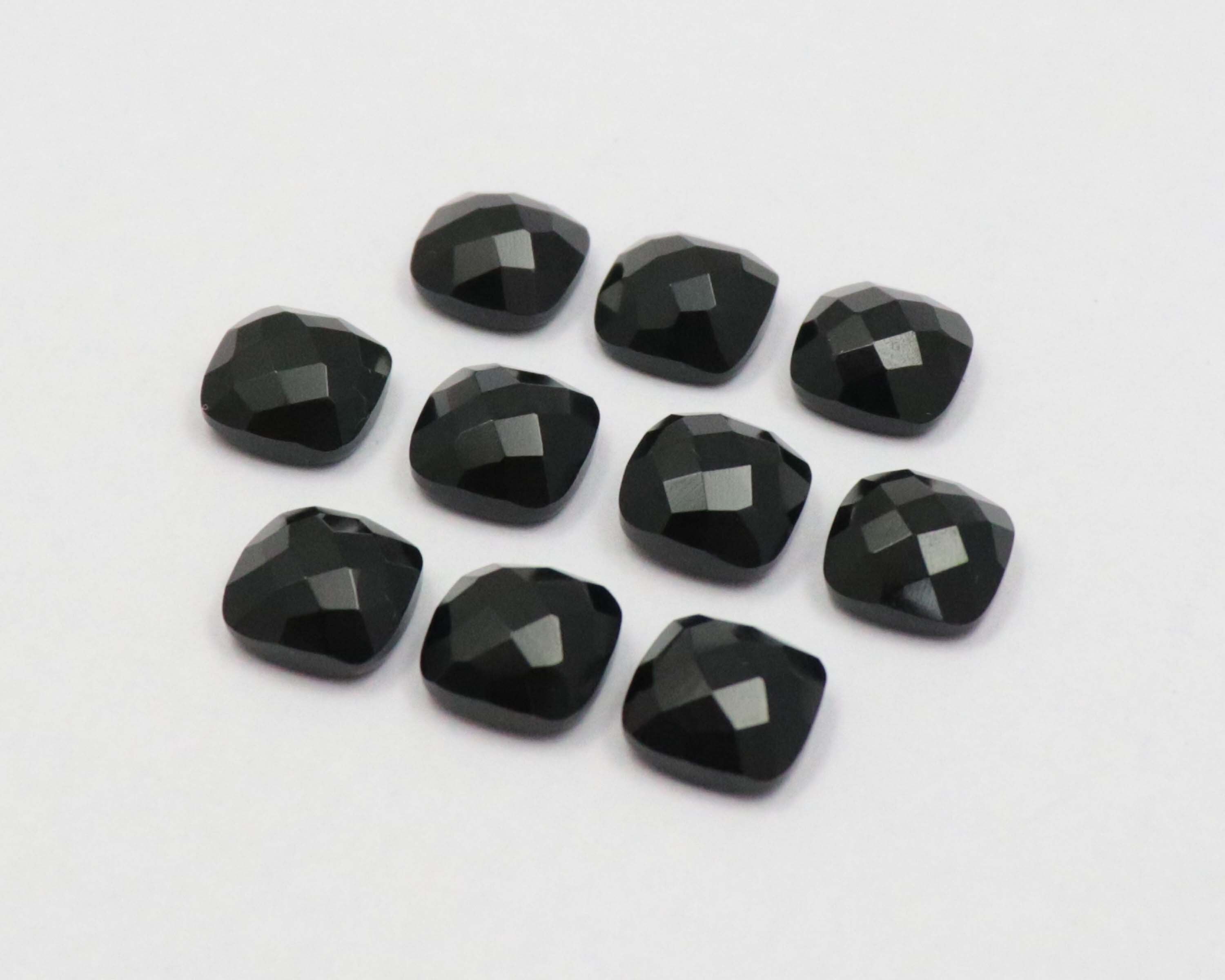 ブラックオニキス ローズカット クッション宝石 10個: 6-20 mm 卸売 