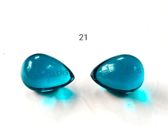 Teardrop Amethyst Quartz Briolette Pair: Half Drilled Gemstone Beads