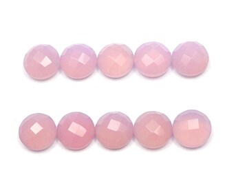 Lavender Chalcedony Rose Cut Gemstones: 6-20 mm Round Cabochons