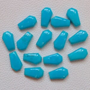 Arizona Turquoise Coffin 17X10 mm Coffin Shape Cabochon Smooth Flat Bottom Cabochon Handmade American Turquoise Gemstone Howlite