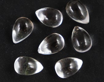 Gotas de cuarzo transparente hechas a mano: joyería con piedras preciosas (1 par)