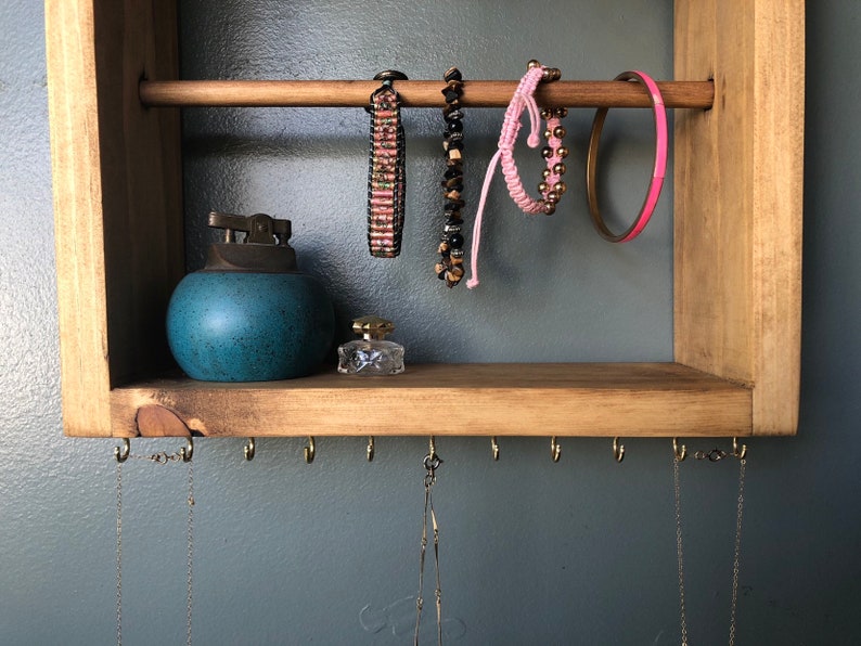 Wood Jewelry Organizer wood Jewelry Shelf Wall Mounted Etsy