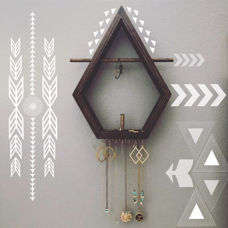 Jewelry Shelf Wood Shelf Diamond Wood Shelf for Jewelry Etsy