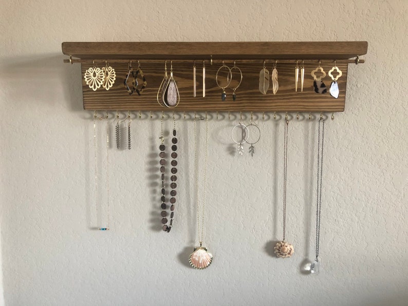 Jewelry Organizer Wall Mount Jewelry Holder Earring Holder Etsy
