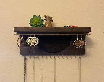 Stud Earring Organizer, Wall Mount Jewelry Holder, Stud Earring Holder, Jewelry Holder, Necklace Organizer Shelf, Necklace Storage