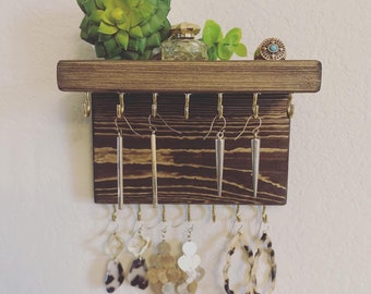 Jewelry Organizer Shelf, Wall Mounted Jewelry Organizer, Bathroom Jewelry Organizer, Necklace Holder, Earring Holder, Christmas Gift, Gift