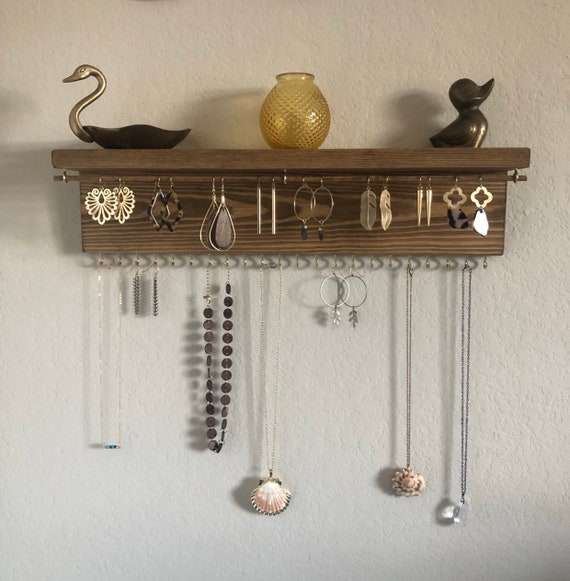 Jewelry Organizer Wall Mount Jewelry Holder Earring Holder Etsy