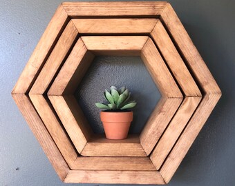 Shelves, Boho, Wall Decor, Wood Shelves, Honeycomb Shelves, Wall Mounted Shelf, Shelf