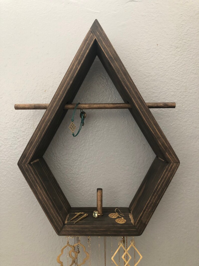 Jewelry Shelf Wood Shelf Diamond Wood Shelf for Jewelry Etsy