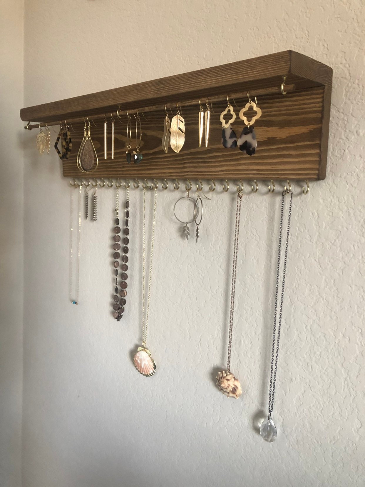 Jewelry Organizer Wall Mount Jewelry Holder Earring Holder Etsy