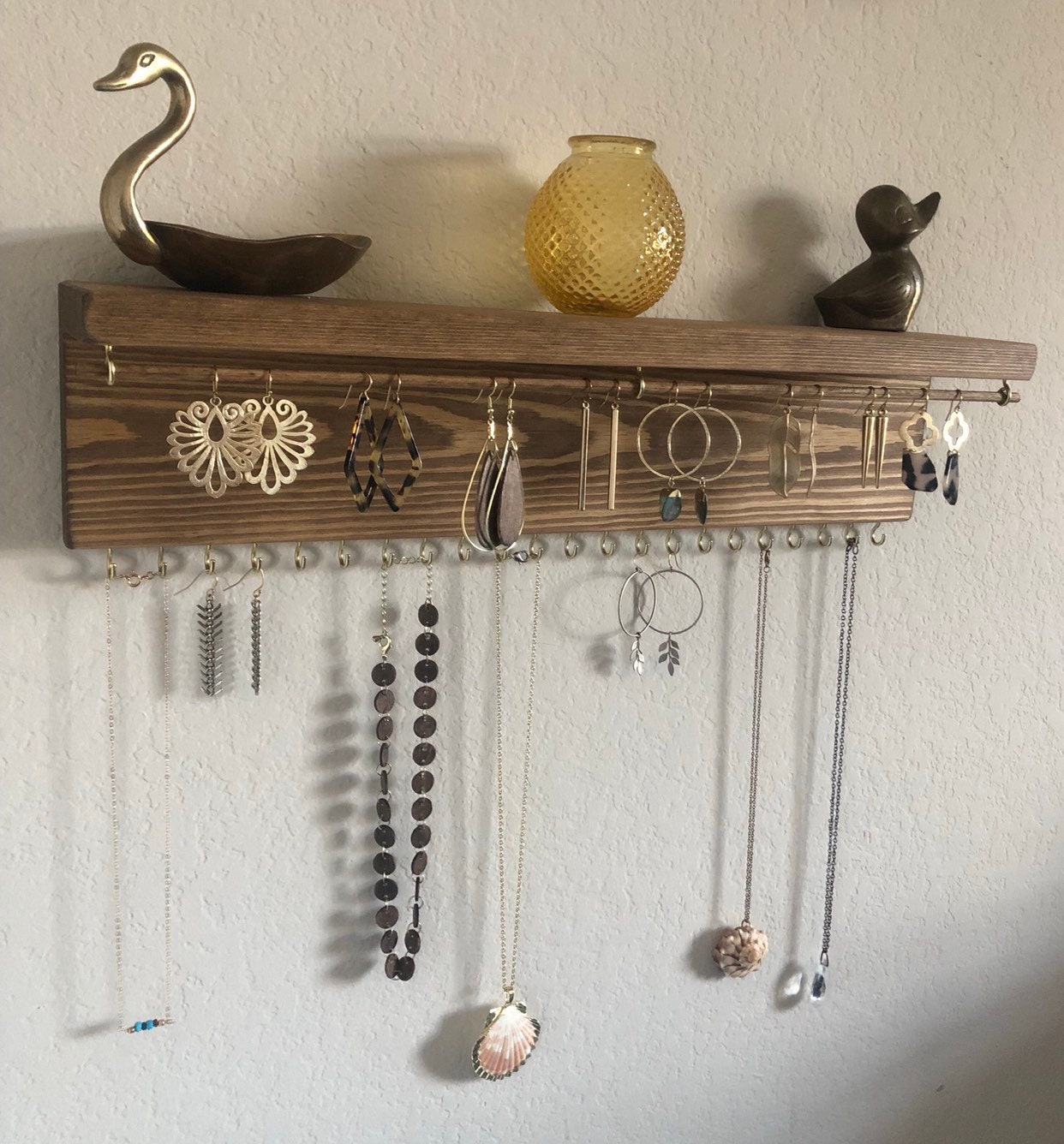 Jewelry Organizer Wall Mount Jewelry Holder Earring Holder Etsy