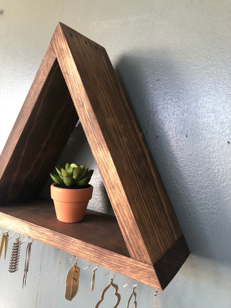 Jewelry Organizer Wood Jewelry Shelf Necklace Storage Etsy