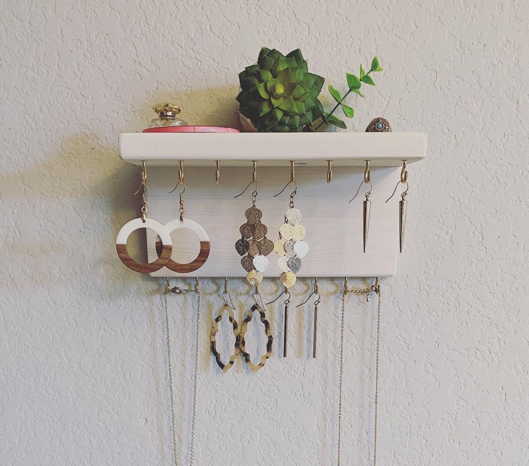 Jewelry Organizer Shelf, Wall Mounted Jewelry Organizer, Bathroom