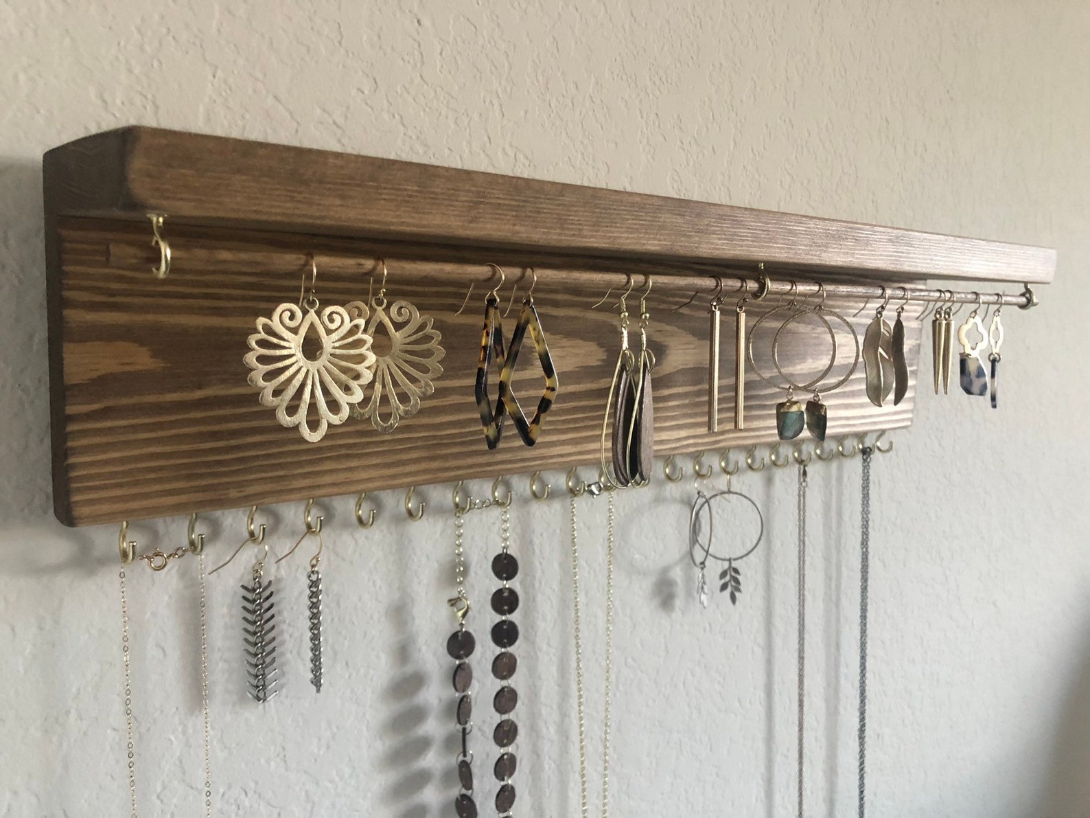 Jewelry Organizer Wall Mount Jewelry Holder Earring Holder Etsy