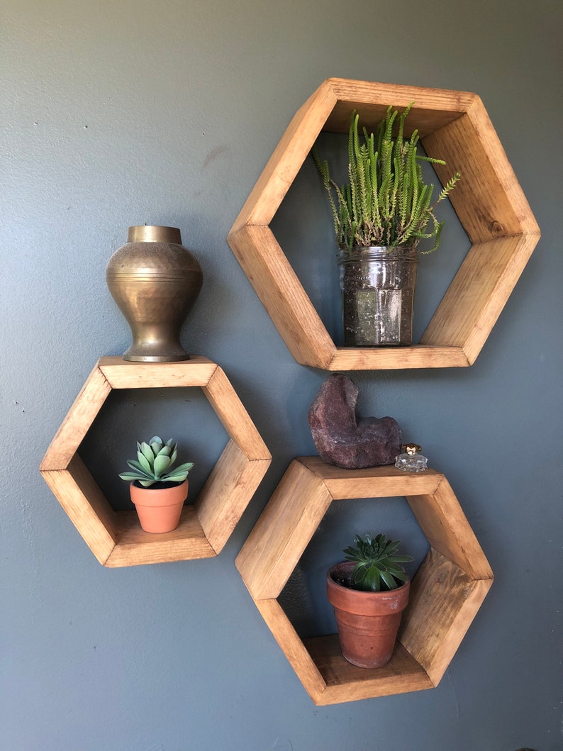 Shelves Set of 3 Wood Shelves Etsy