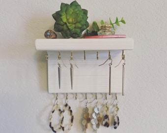 Jewelry Organizer Shelf, Wall Mounted Jewelry Organizer, Bathroom Jewelry Organizer, Necklace Holder, Earring Holder, Christmas Gift, Gift