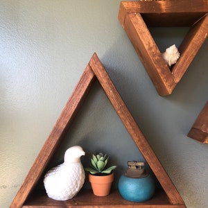 Wood Shelf, Wood Triangle Shelves, Floating Shelf, Wood Floating Shelves, SET OF 3 Triangle Shelves, Wall Mount Shelves, Wood Shelf, Shelf image 4