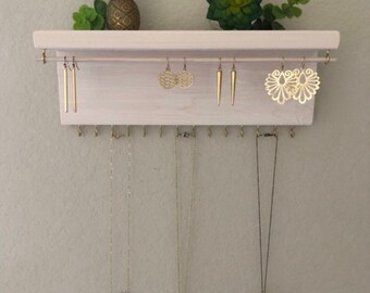 Jewelry Wall Shelf, Jewelry Organizer, Gift for her, Earring Holder, Necklace Organizer, Shelf For Jewelry