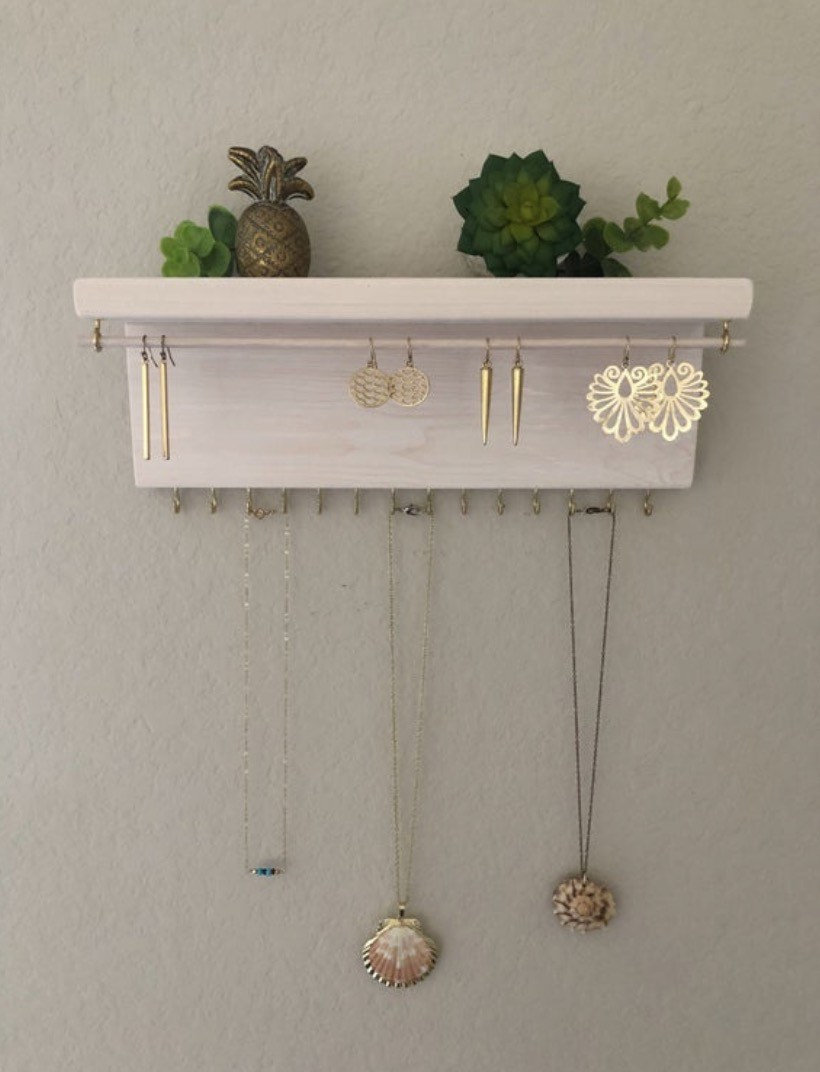 Jewelry Wall Shelf Jewelry Organizer Gift for Her Earring Etsy