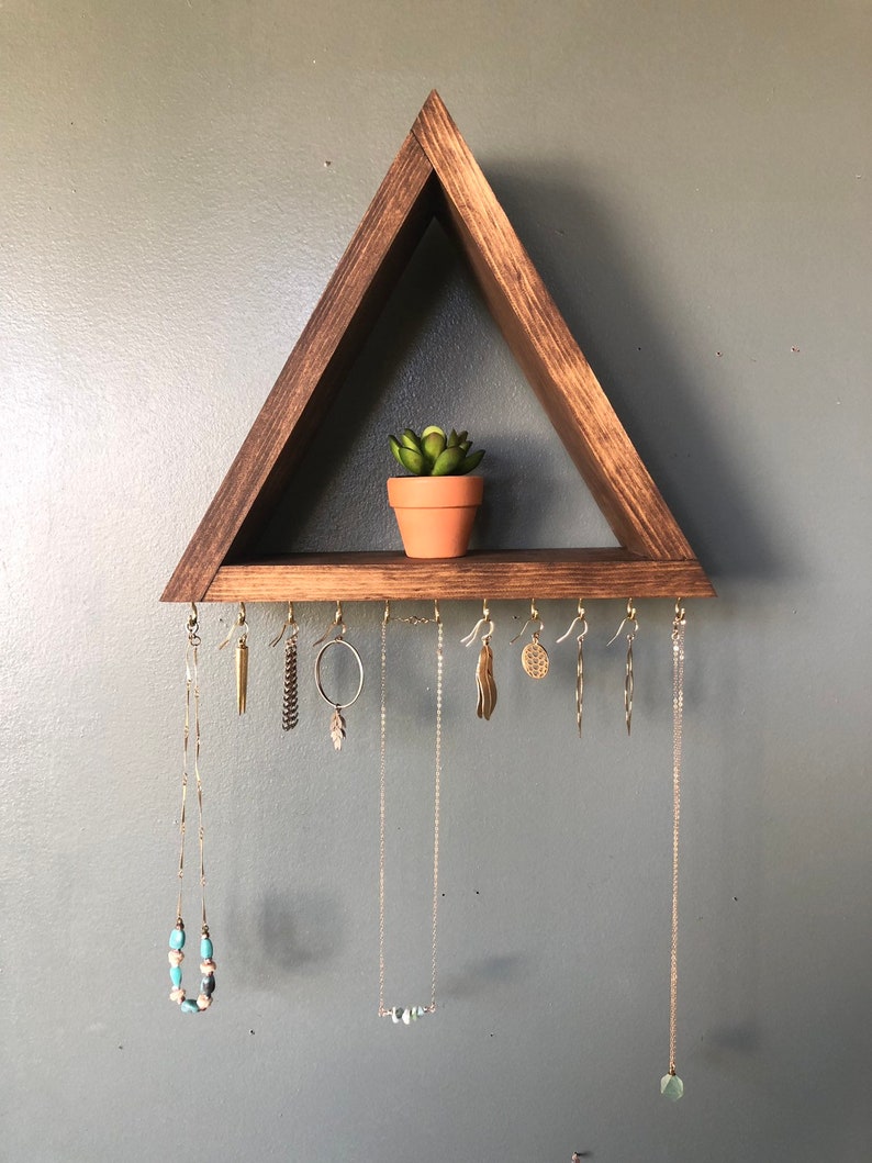 Jewelry Organizer Wood Jewelry Shelf Necklace Storage Etsy