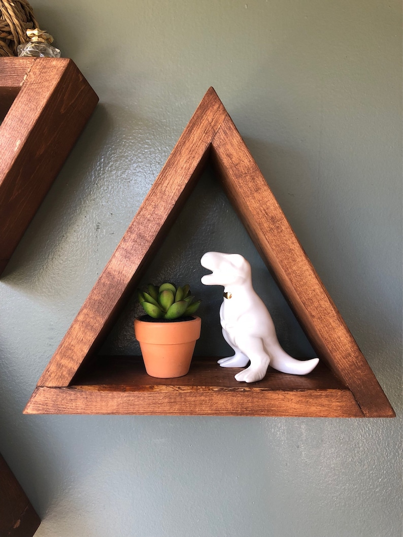 Triangle Shelves Geometric Shelves Floating Shelf Wooden Etsy