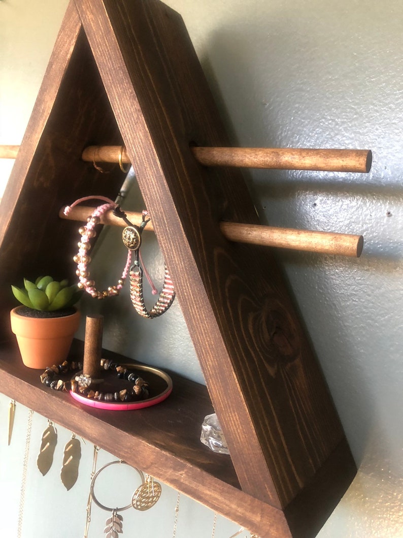 Jewelry Organizer Jewelry Shelf Wood Shelf Earing Holder Etsy