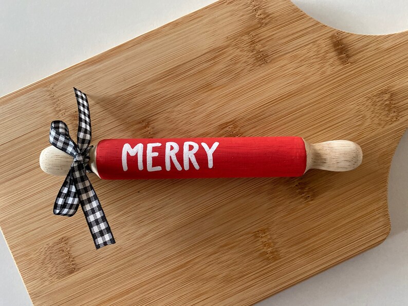 Mini Rolling Pin Tiered Tray Decor Christmas Rolling Pin Etsy