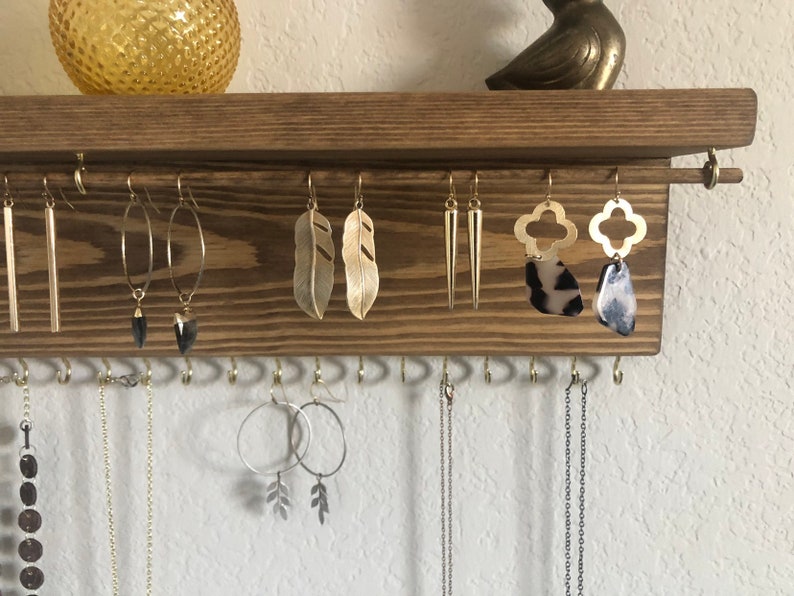 Jewelry Organizer Wall Mount Jewelry Holder Earring Holder Etsy