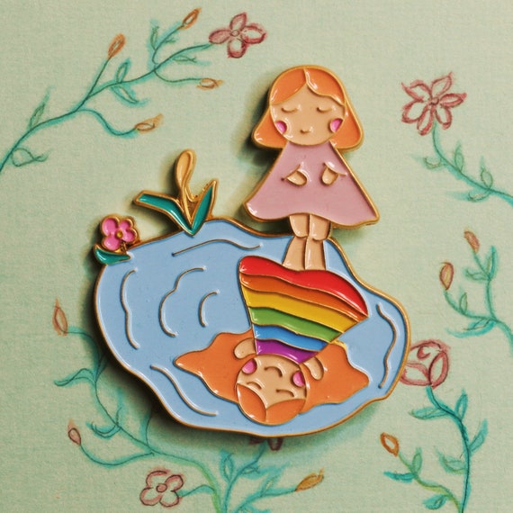 Here I am free (Gay Pride pin)