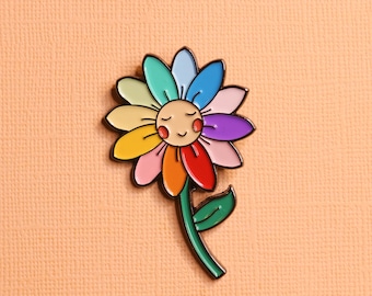 Gay Pride flower pin